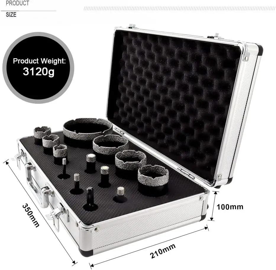 Diamond Drill Core Bits Set for Porcelain Hole Saw Cutter for Tile Marble Ceramic Granite Bricks Used