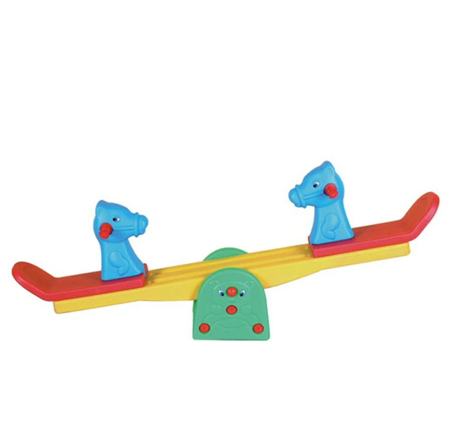 Kids indoor or outdoor colorful plastic animal seesaw