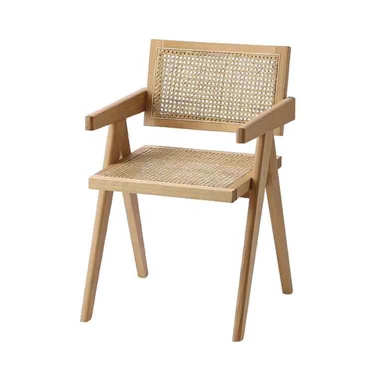 Solid Wood Rattan Armchair Dining Chair Coffee Chair For Hotel Restaurant/balcony