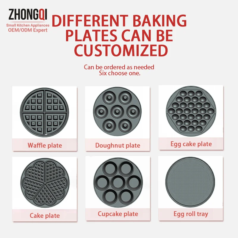 Household Multifunction 1000w Timing Stainless steel Adjustable Electric toaster breakfast waffle maker