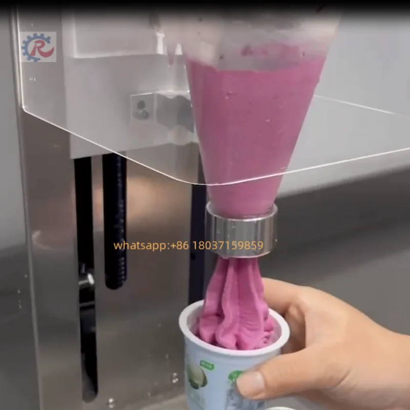Factory Price Auto Swirl Fruits Ice Cream Machine /Real Fruit Swirl Ice Cream Blender / Stir Frozen Yogurt Ice Cream Mixer