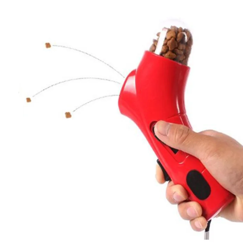 Pet Treat Launcher Ejecting Interactive Puppy Snack Hand Held Dispenser Food Catapult for Dog Cat Exercise and Training