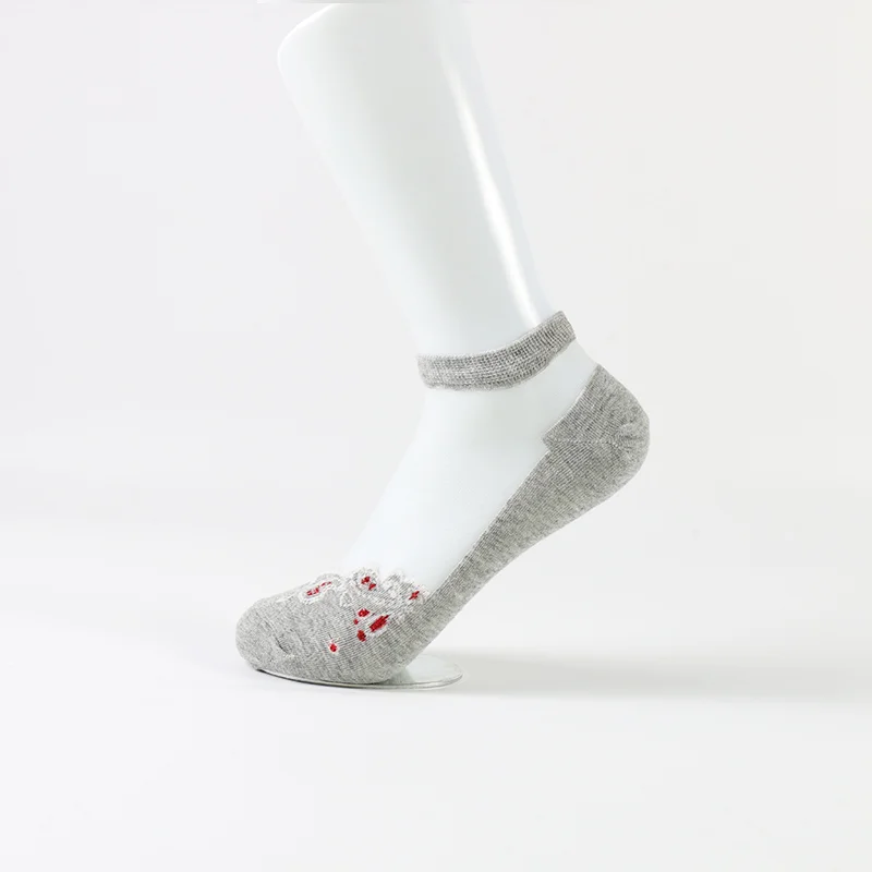 
Summer thin silk cute ankle womens transparent online fashion socks 
