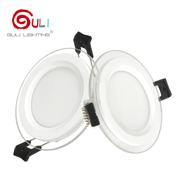 Hotel Indoor Aluminum Body Glass Panel Light 2.5 Inch 5w Led Glass Downlight
