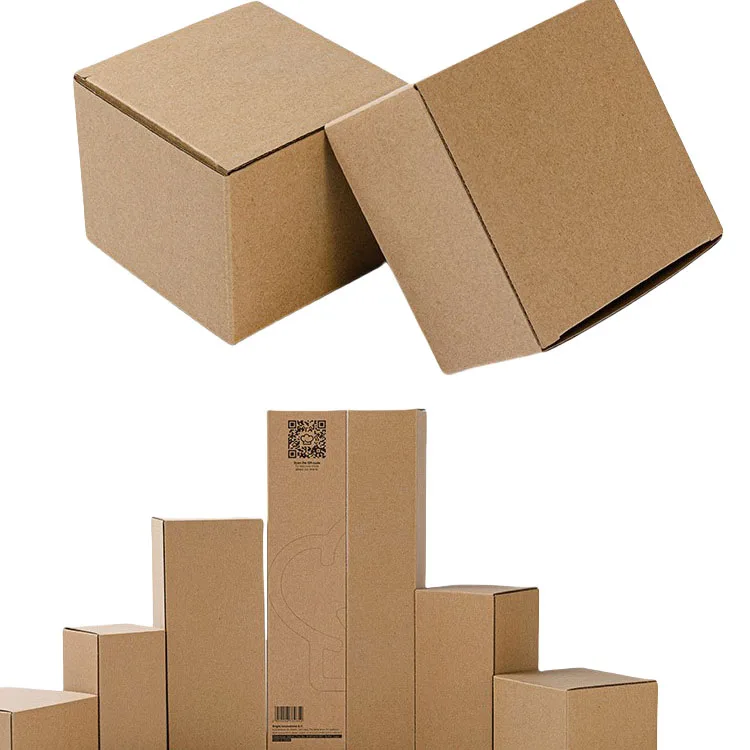 Handicrafts Packaging  Brown Kraft Paper Box Party Gift Handicraft  Corrugated box Kraft cartons in stock