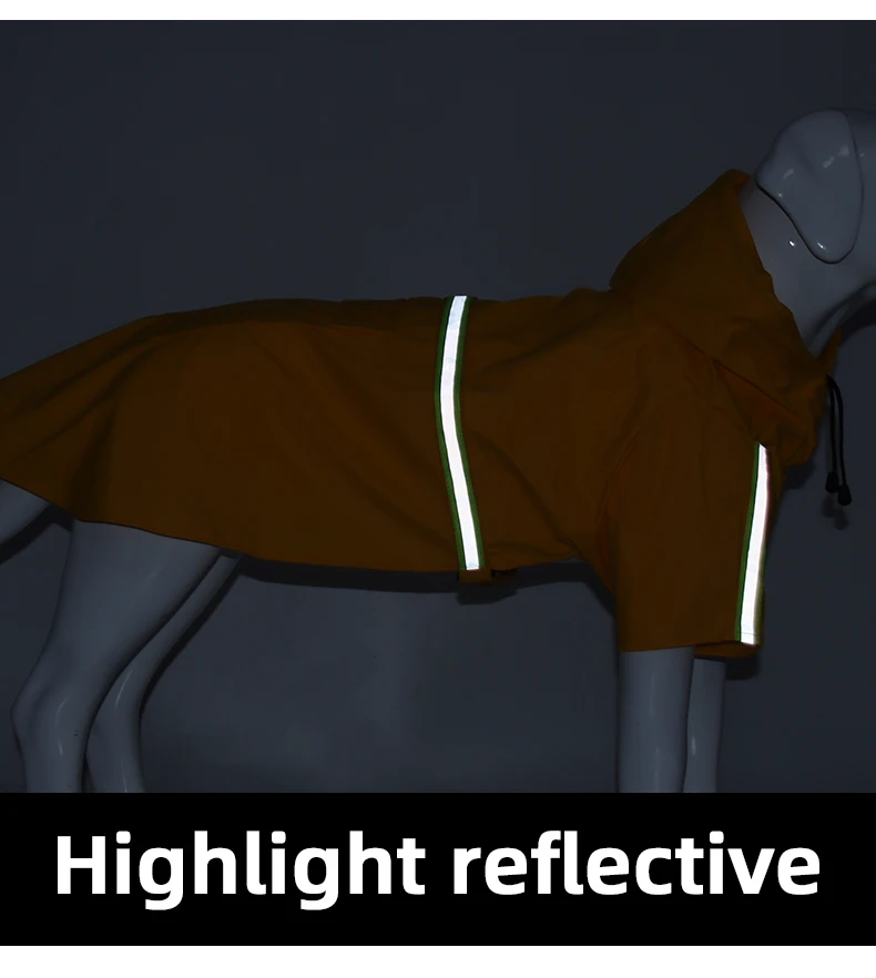 Dog Raincoat Safe Reflective Design xxx Big Dogs Waterproof Clothes