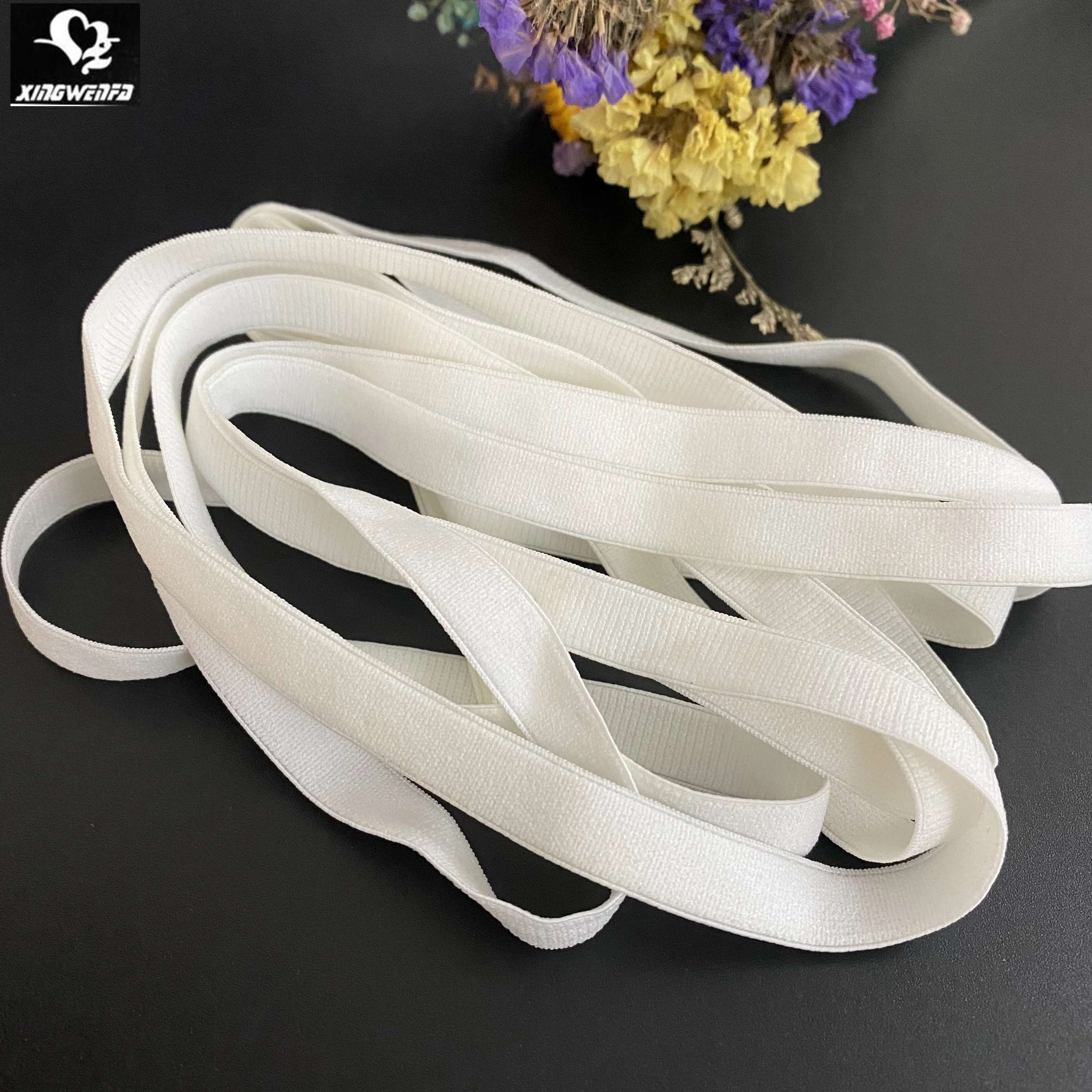 10mm high quality white nylon elastic bra strap elastic tape for lace reinforcement