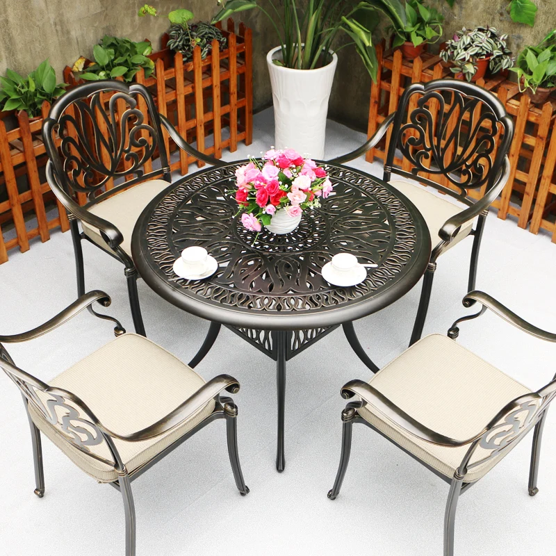 cast aluminum table and chairs  Outdoor Furniture Patio Garden Set