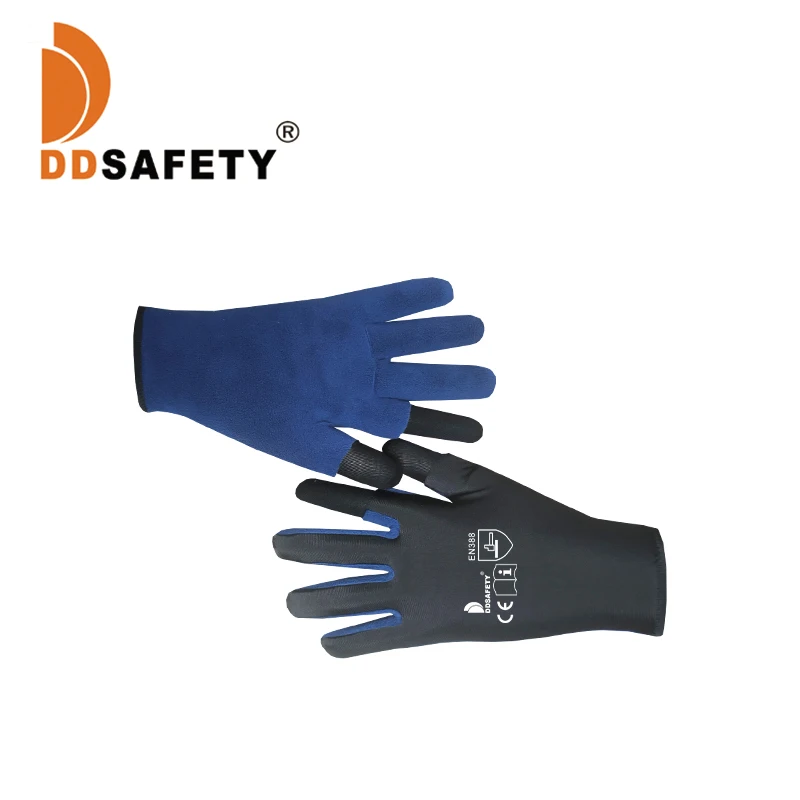 DSB502 -  Daily Sports Gloves with Blue Velvet Palm -Spandex Two Half Fingers,guantes de moto