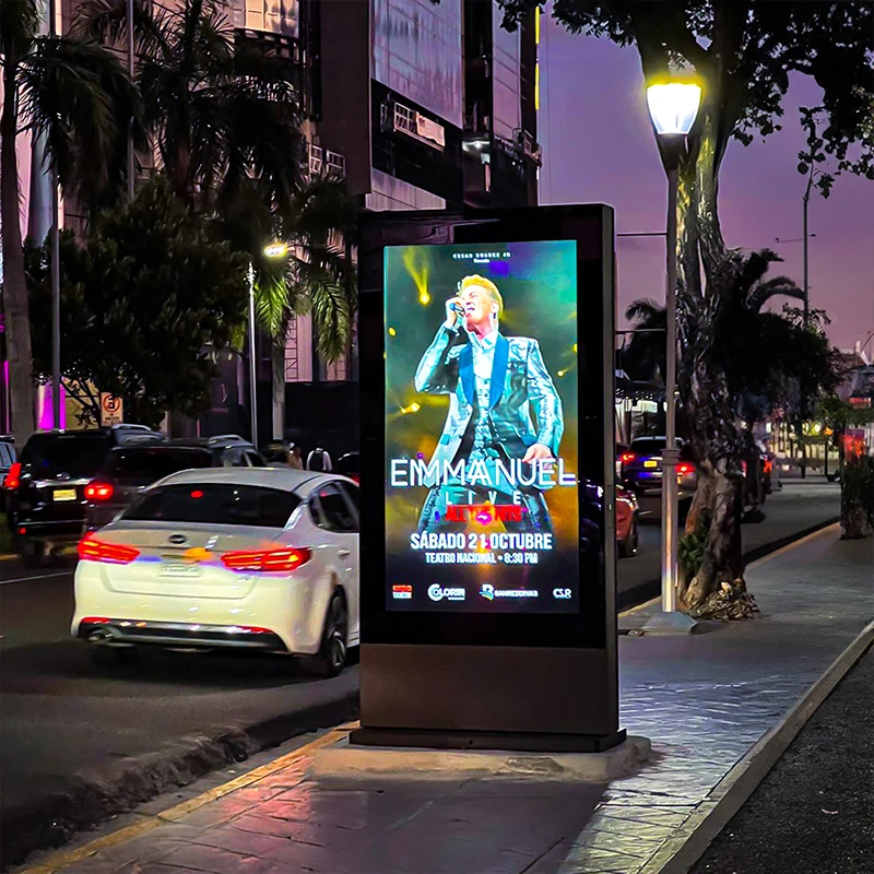 Waterproof Sun Readable Kiosk Ip65 5000 Nits Advertising Outdoor Digital Signage43 55 65 75 86Inch Display Totem Customized