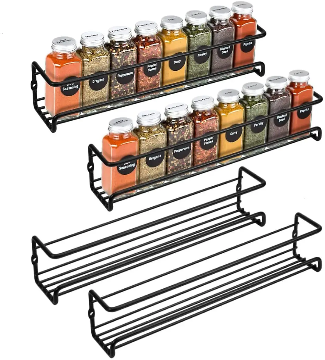 ORZ0206  Wall Mounted Stackable Spice Organizers Seasoning Organizer with Hooks & Screws Hanging Spice Racks For Wall Mount