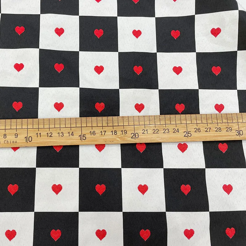 RL Boho Check Pattern Checkerboard Seamless Pattern heart jacquard garment printed fabric
