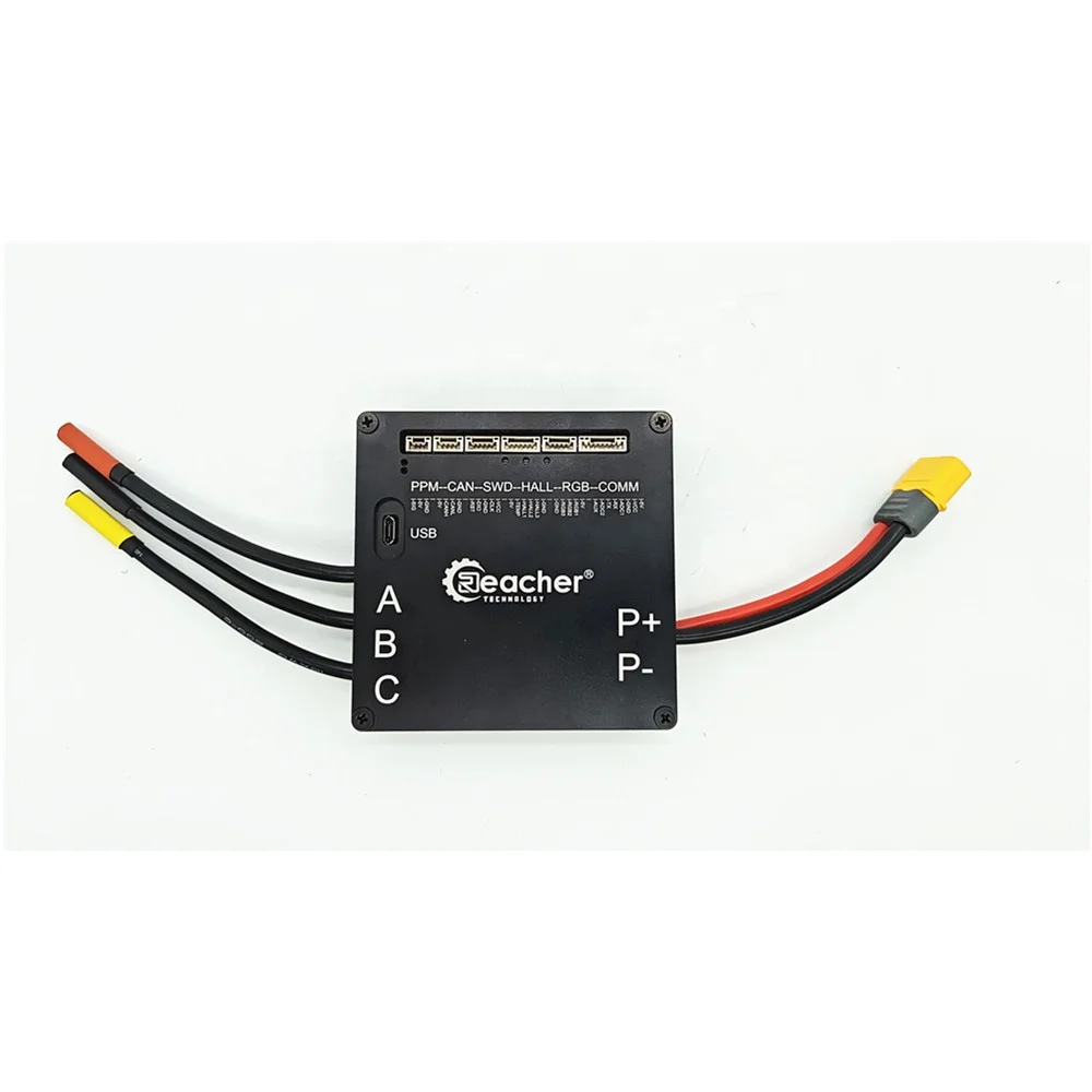 Reacher Tech open source 75v 100a controller PPM HALL UART CAN BUS communication port controller