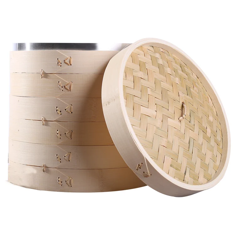 Hot Sale Chinese food dim sum bamboo steamer basket Heighten  bamboo steamer for cooking