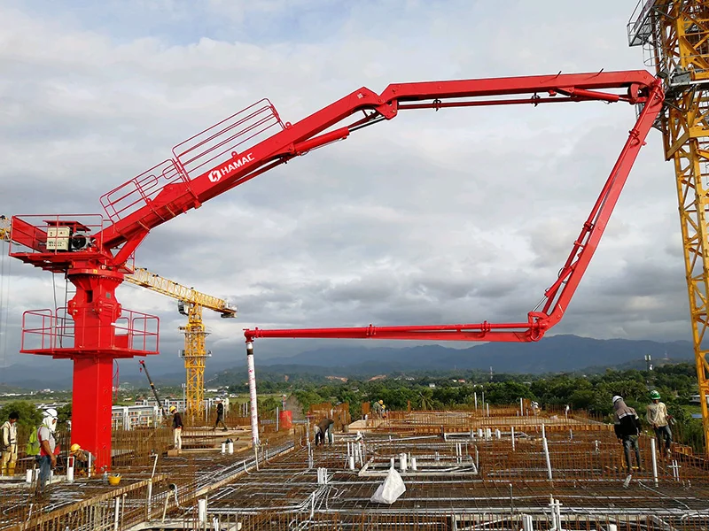 Mobile concrete placing boom Concrete carbon steel 18m placing boom for delivering concrete