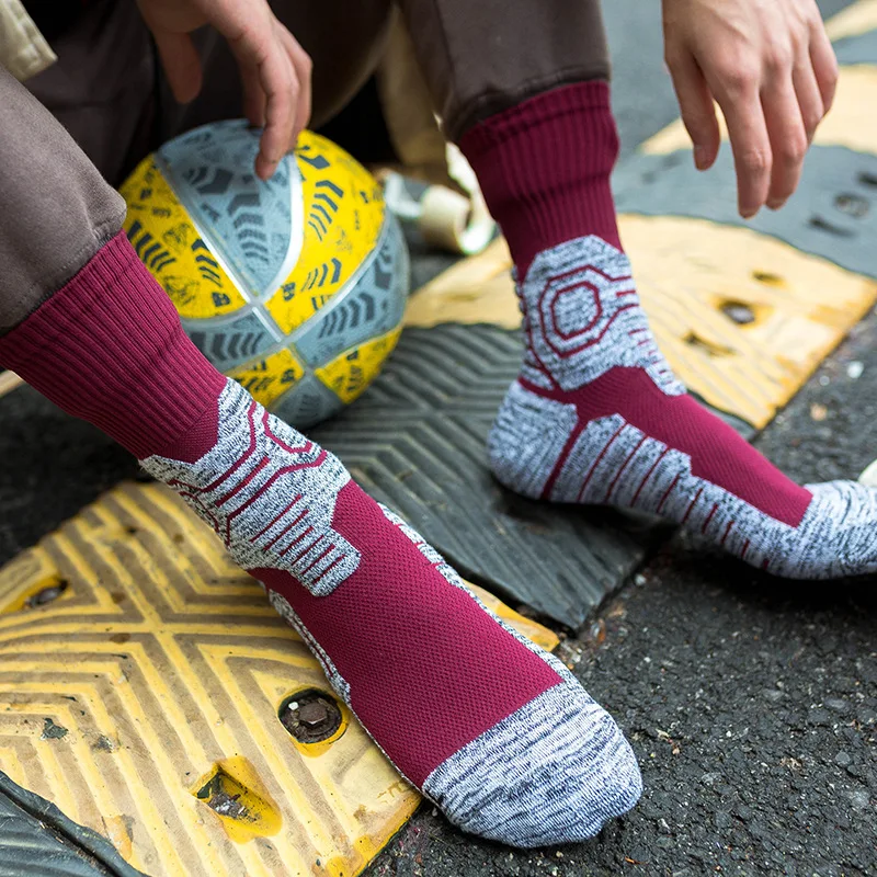 Wholesale custom design shock absorption athletic crew 100 cotton no blisters padded running socks mens