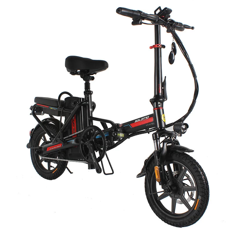 2021 Wholesale 14 Inch 48V 10AH 300W Thick Disc Brake Foldable Electric City Bicycle Fashion Custom Ebike