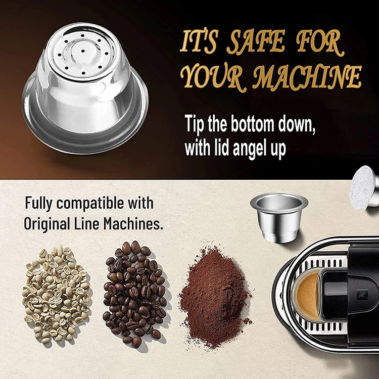 Многоразовые кофейные капсулы чашки многоразовые Nespresso из нержавеющей стали с наклейками алюминиевой фольги крышки (2 + 100