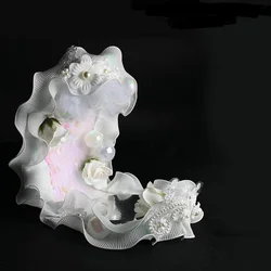 Handmade beautiful romantic lace moon boat theme birthday cake ornaments decoration