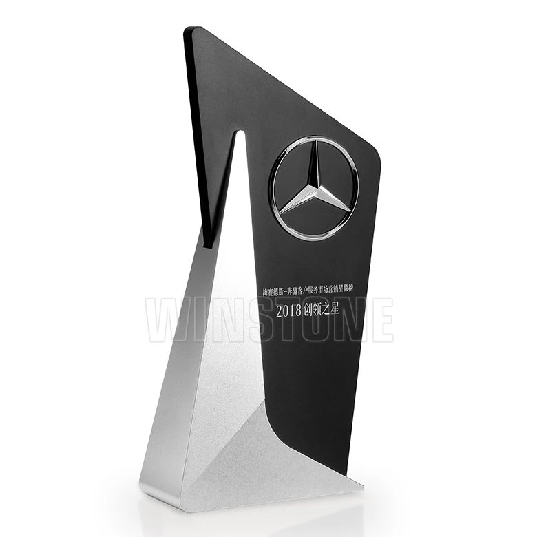 Custom metal alloy trophy for auto racing awards