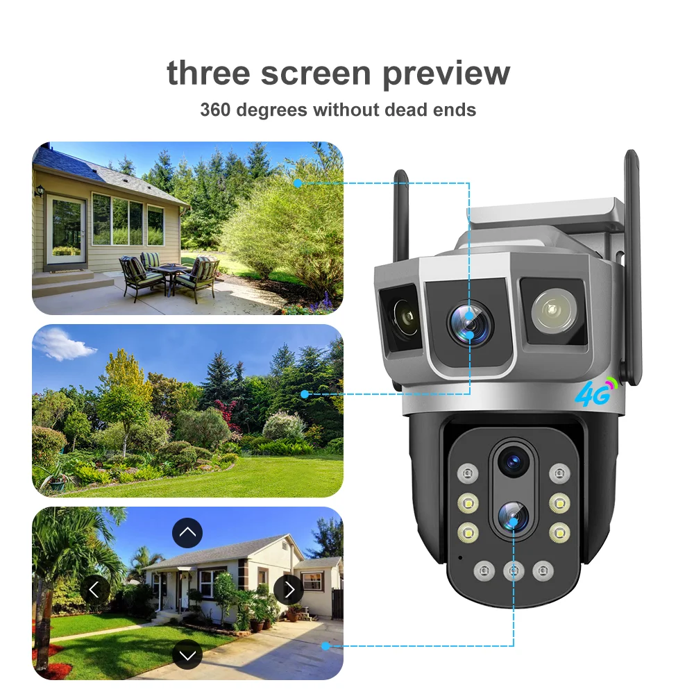 V380 Pro Outdoor auto motion tracking CCTV camera 4G P2P wireless 360 degree Smart video Security IP PTZ Camera