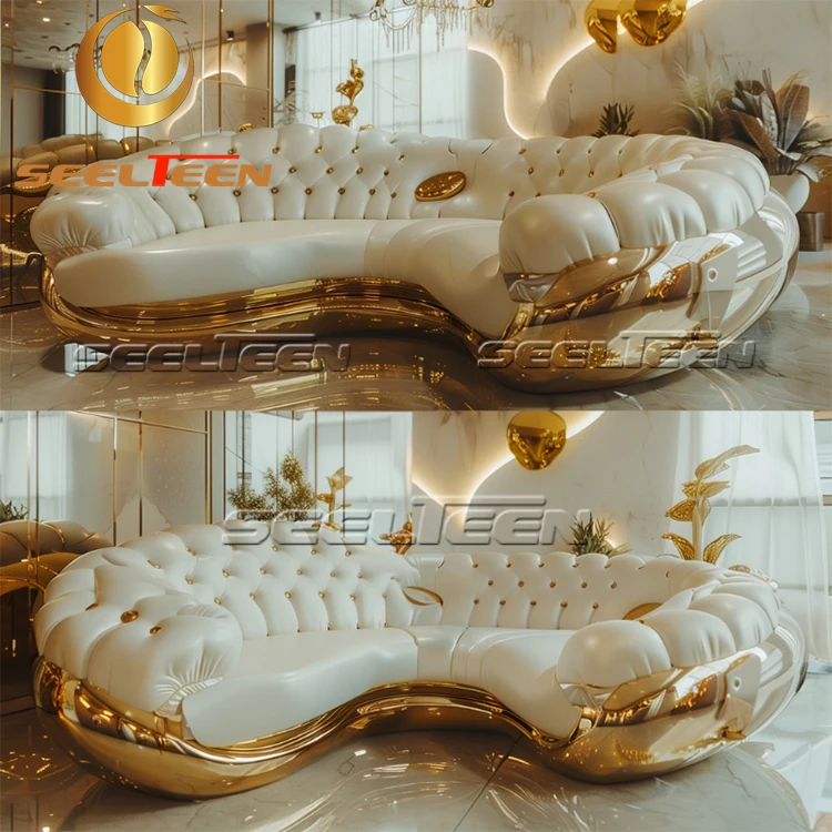 Interior Luxury Sectional Villa Living Room Furniture Modern Luxury Sectional Sofa Set Furniture Living Room