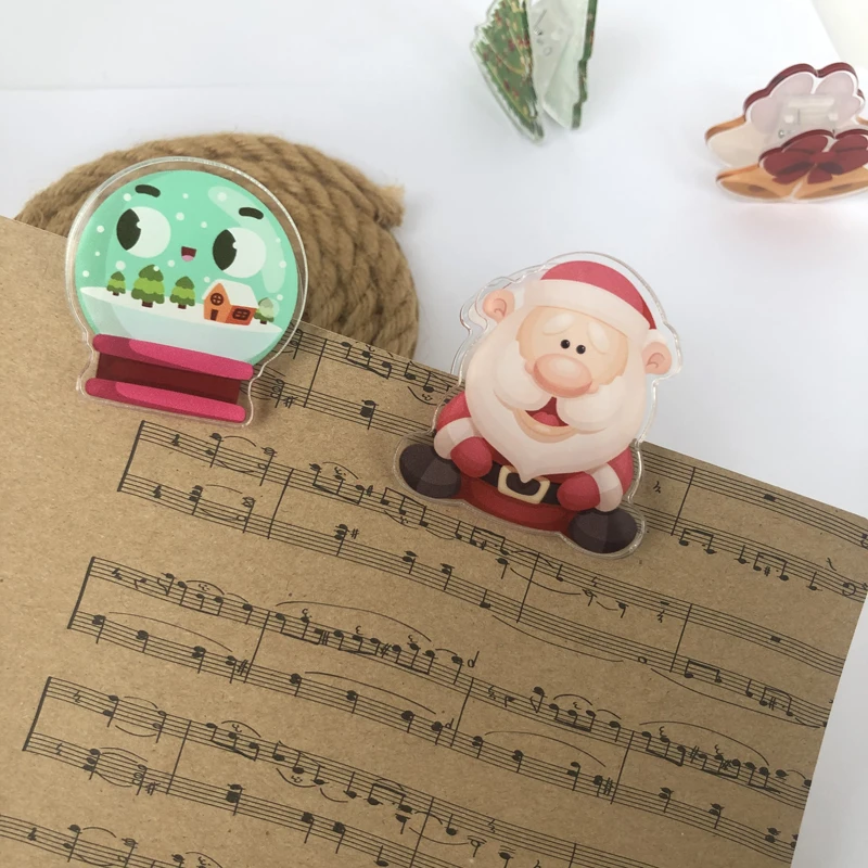 
high quanlity Christmas Cute Acrylic Clip Stationery Clip Sticky Note Clip 