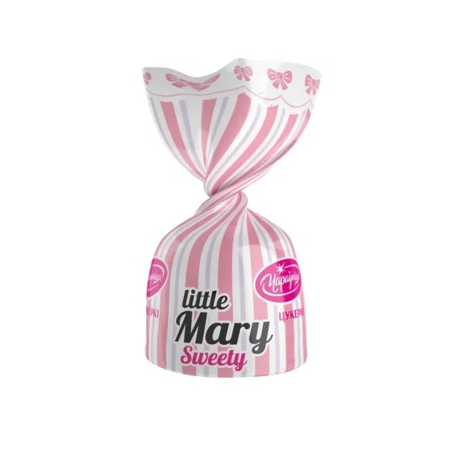 
Chocolate candy with strawberry double type filling 