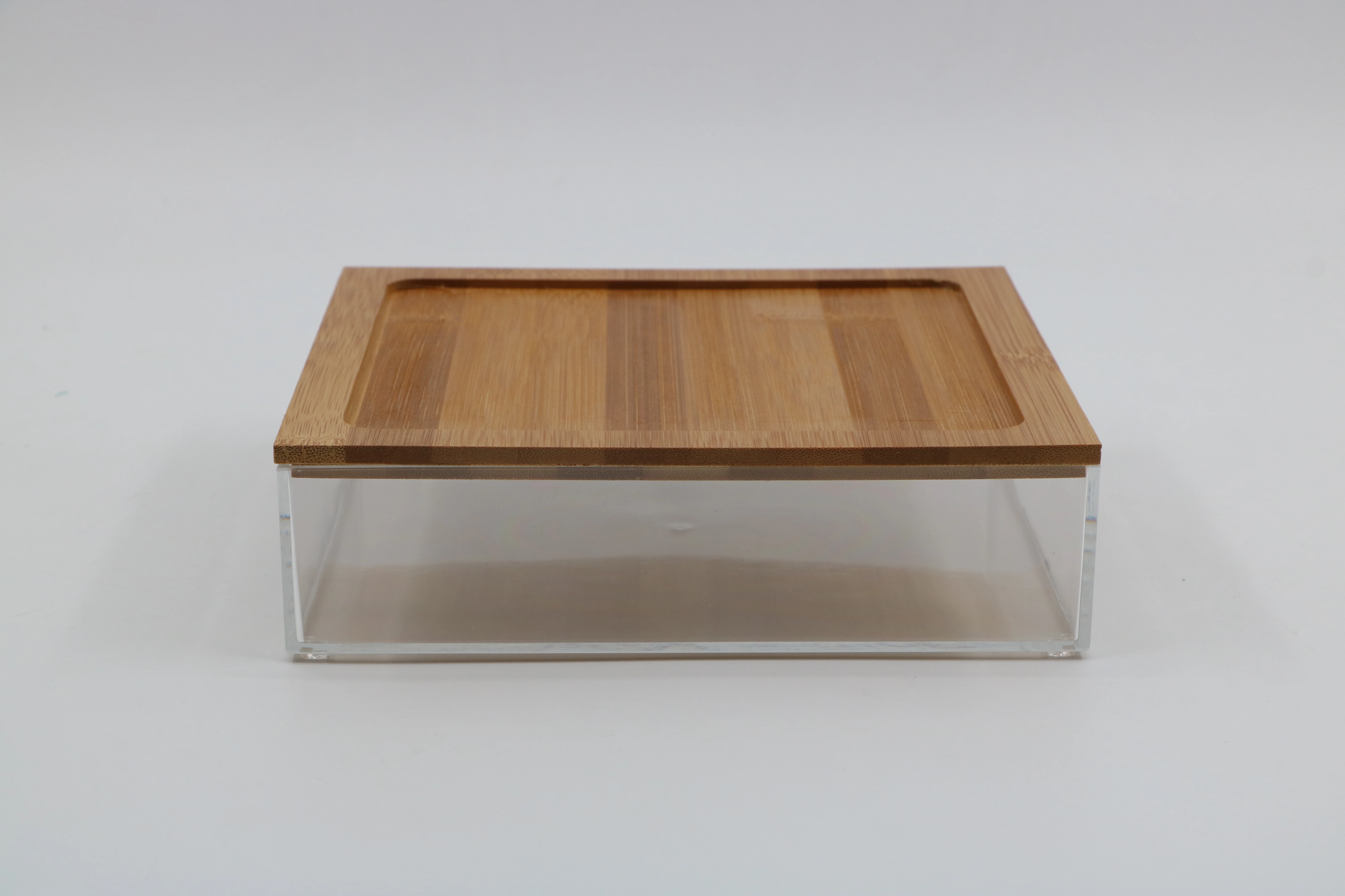 Recycle material bamboo Jewelry storage cosmetic box makeup storage organizer