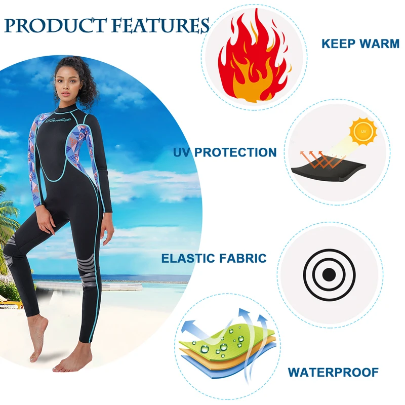 
Wholesale super Stretch Diving Suit Full body Wet Suit Neoprene Women Surfing Wetsuit 