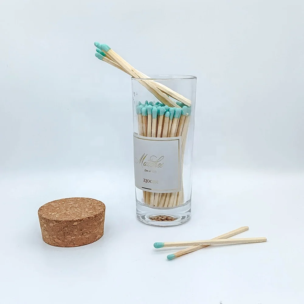New Custom Color Match Sticks In Glass Jar Bottle Matches wooden safety matchsticks in bottle