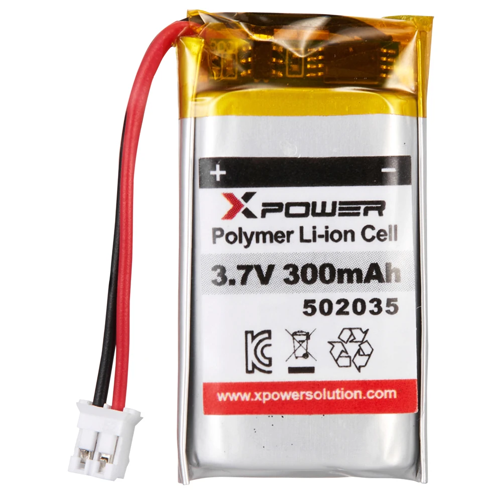 Xpower KC Certification 300mAh 502035 3.7V Rechargeable Lithium Ion Battery