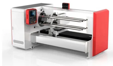 Automatic plastic film slitting machine