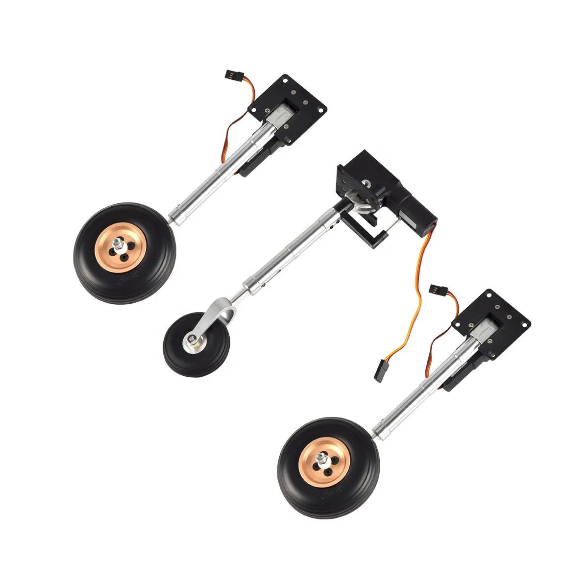 Nose/Main Servoless Electric Retractable Landing Gear Anti-vibration Landing Gear With Wheels 210mm for 4-6kg RC Plane