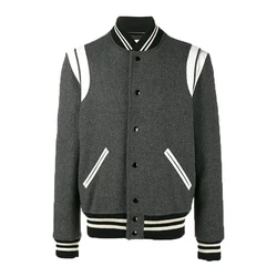 Autumn Fashion Long Sleeve Wool Blend Varsity Men Bomber Jacket Wholesale Custom Varsity Jacket Men