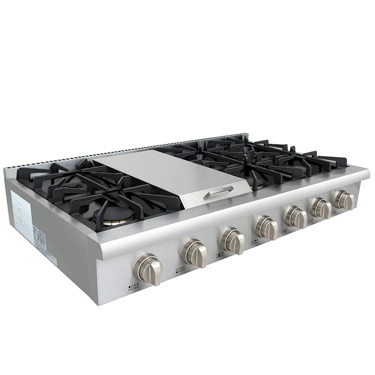 48 дюймов, верхняя часть из нержавеющей стали с 6 горелками от Hyxion