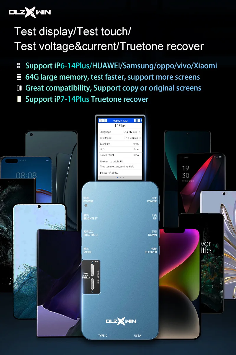 shenzhen Lcd manufacturer support all models and brands 6 In 1 Test Box LCD Screen Tester Programmer Testing Equipment