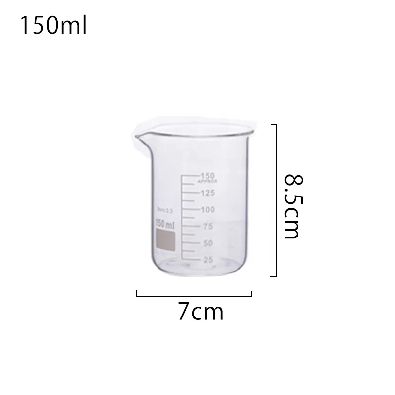 4 Piece Economy Borosilicate Glass Measuring Beaker Set Graduated Low Form Griffin Beaker