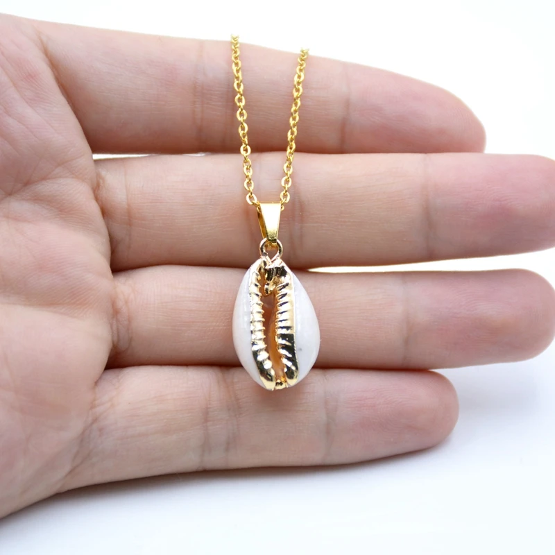 Wholesale Hawaii bead shell pearl fashion jewellery natural gold plated seashell pendant choker necklace earrings set for women