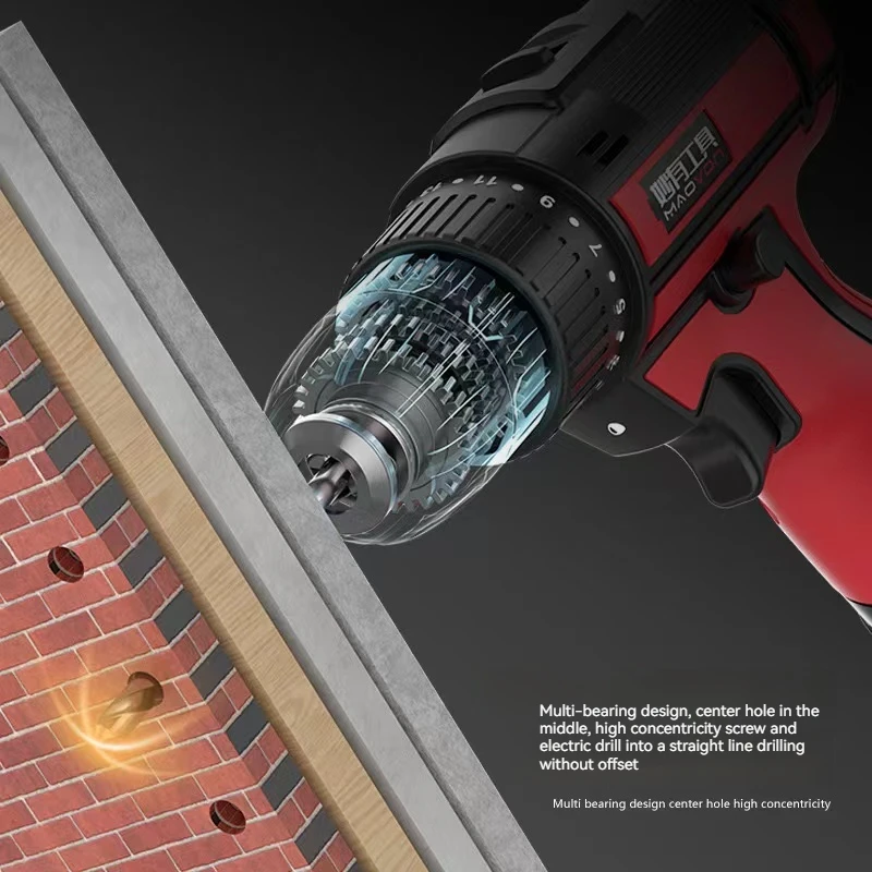 Home electric hand drill rechargeable lithium turn tools multifunction impact small pistol drill screwdriver electric hammer