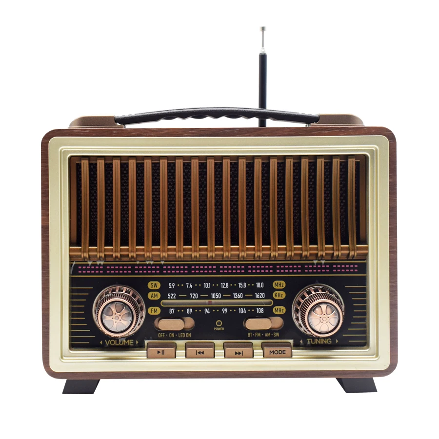 Новое поступление деревянный корпус радио перезаряжаемые портативный Ретро FM AM SW динамик M-2025BT с беспроводной BT USB TF музыкальный