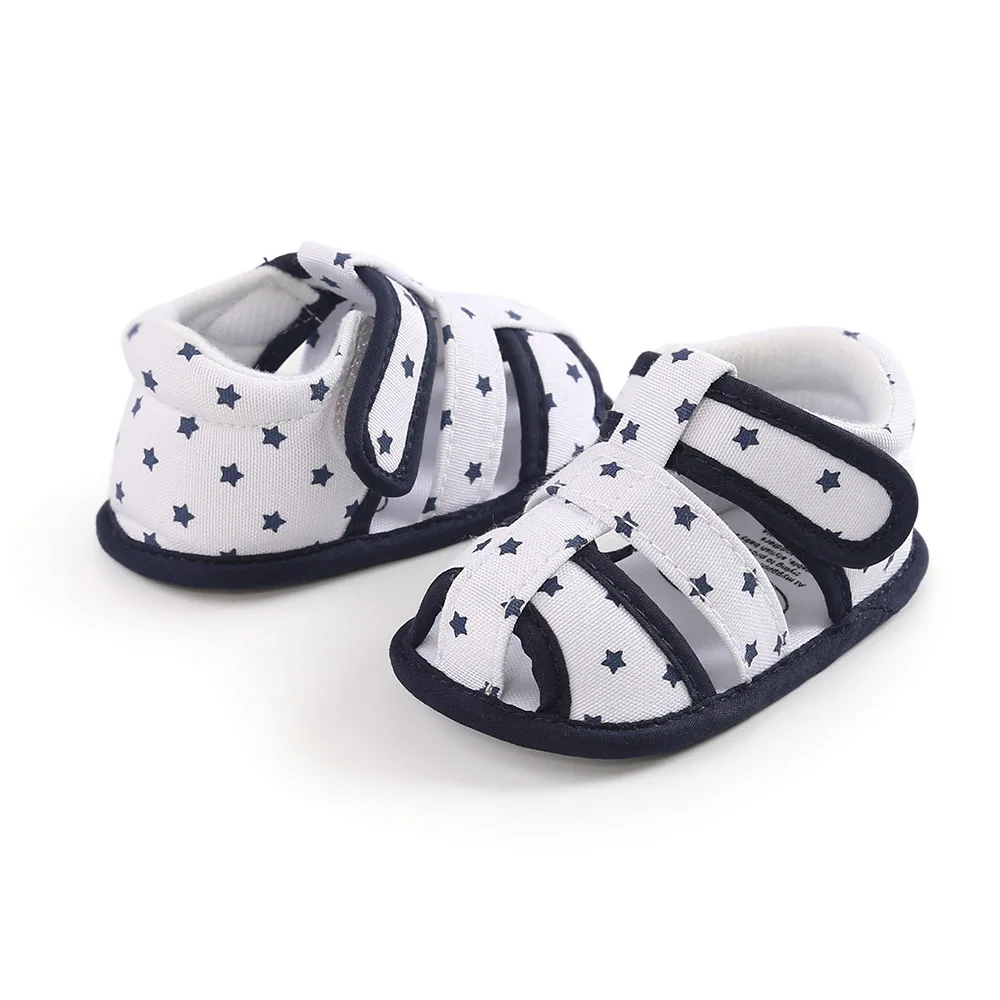 OEM ODM Summer Outdoor Hook & Loop Cotton Fabric Soft Unisex Baby Toddler Sandal Shoes Custom