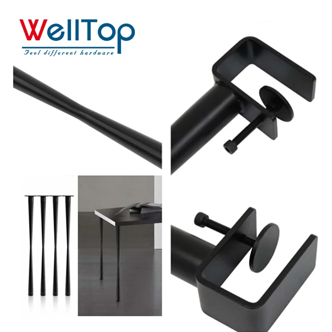 WELLTOP New Arrivals Furniture Accessories Hardware Furniture Legs Adjustable Metal Clamp Table Legs for DIY Coffee Table Dining