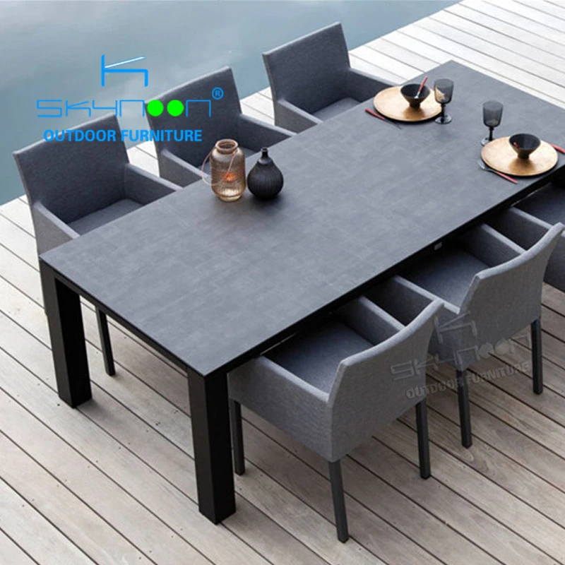 Всепогодный комплект для наружного алюминиевого стола, роскошного обеденного кресла, гостиной и сада (81050)