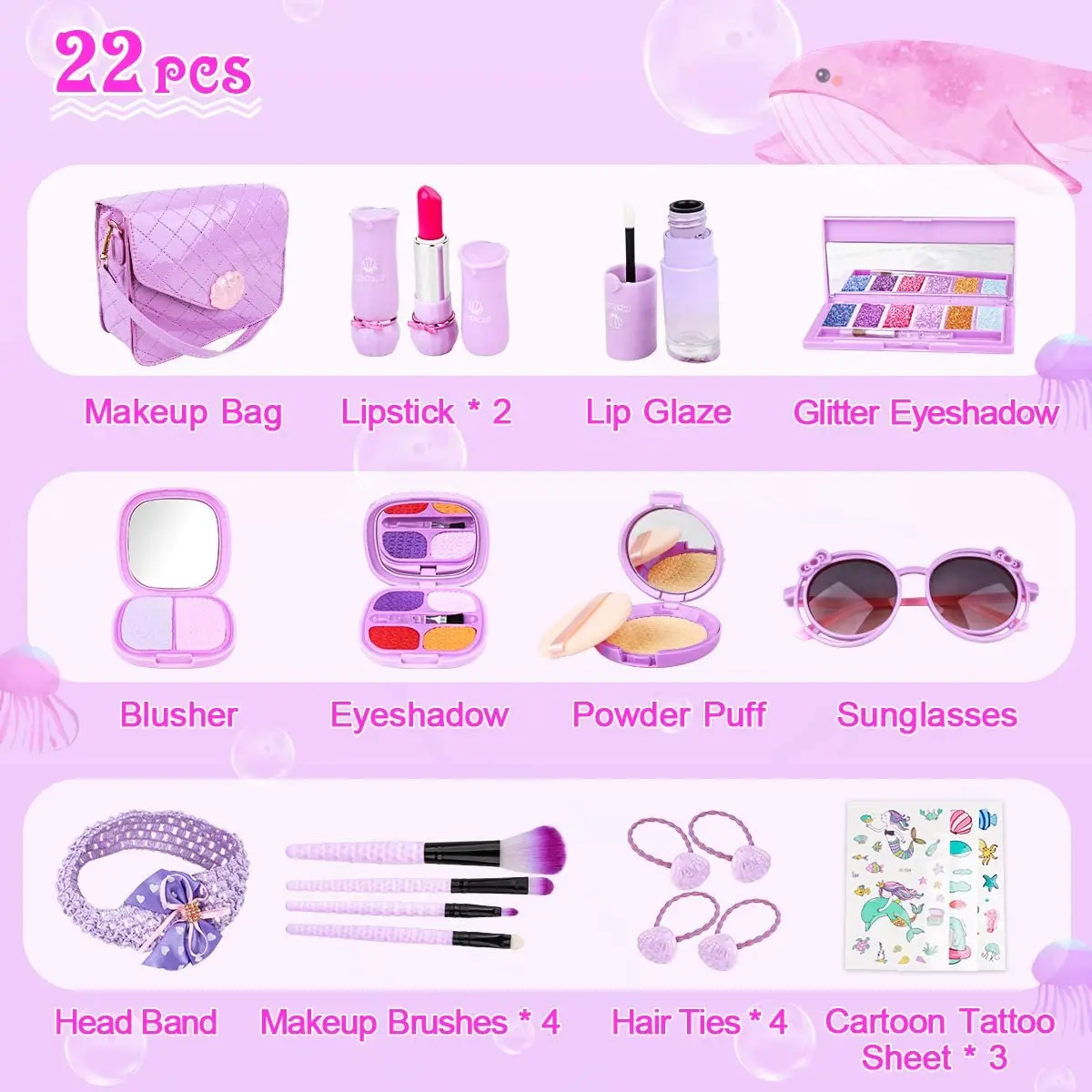 Детский пластиковый комплект для ролевых игр, набор игрушек для макияжа для девочек