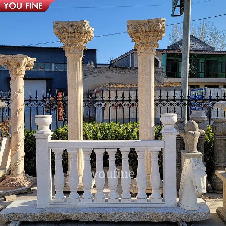 Gate Marble Pillar Balustrade Stone Columns White Marble Column
