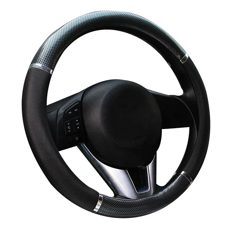 38cm Simple Fashion Steering Wheel Cover Unisex Product Non-slip PVC Leather Four Seasons