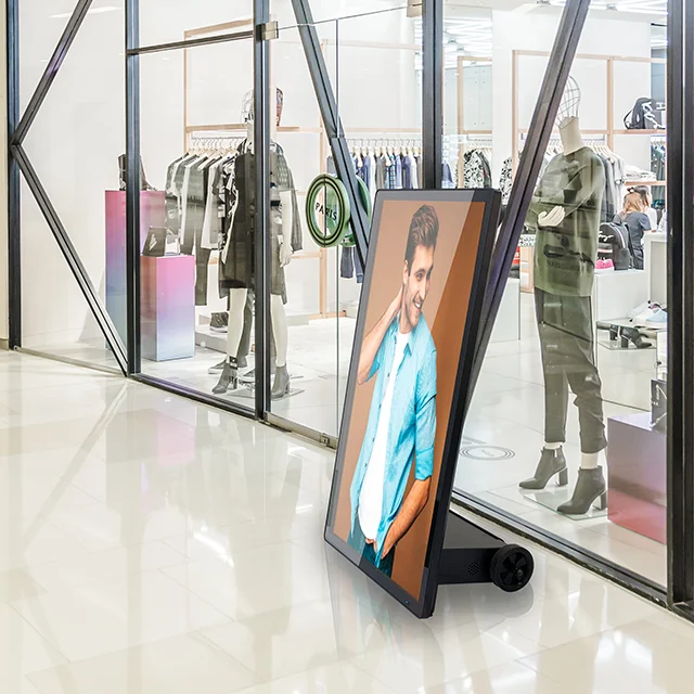Крытый портативный аккумулятор LCD digital signage и дисплеи подвижный 43-дюймовый ЖК-киоск