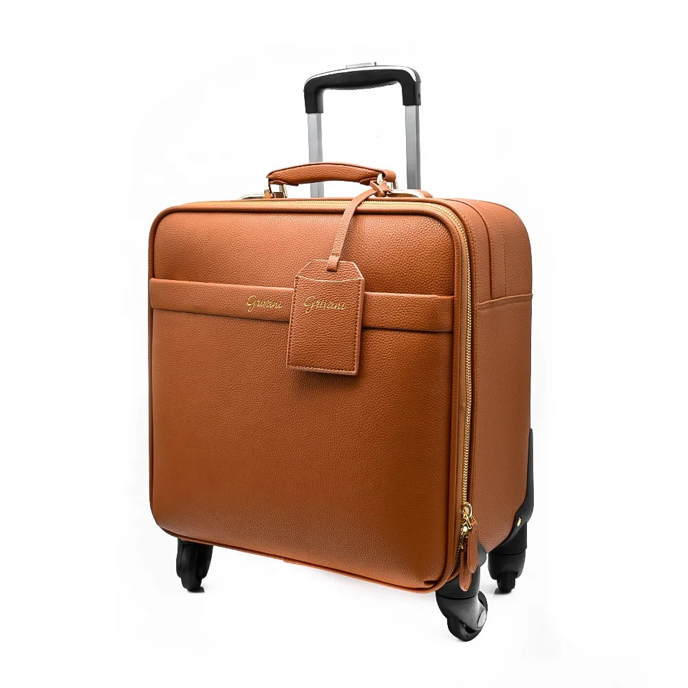 2 in 1 Convertible Leather Rolling DSLR Cameras and Lenses Bag Luggage SuitCase With Removable Anti-Shock Dividers