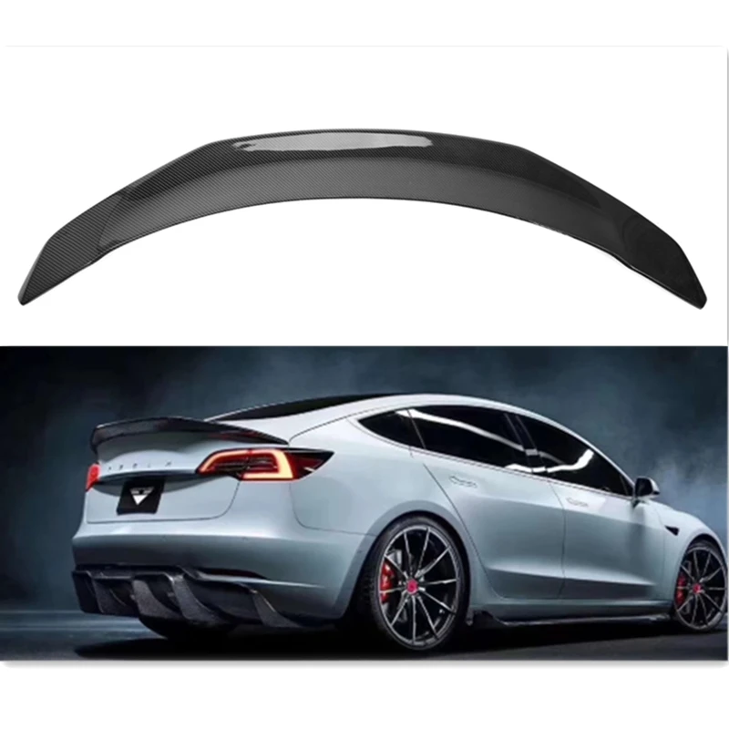 Real Carbon Fiber Spoiler For Tesla Model 3 V Style Car Trunk Boot Spoiler 2017 2018 2019 2020 model 3 spoiler